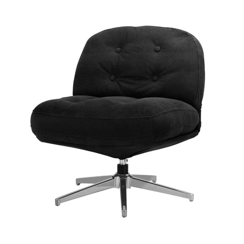 Armchair Swivel Lounge Chair Padded Polyester Black