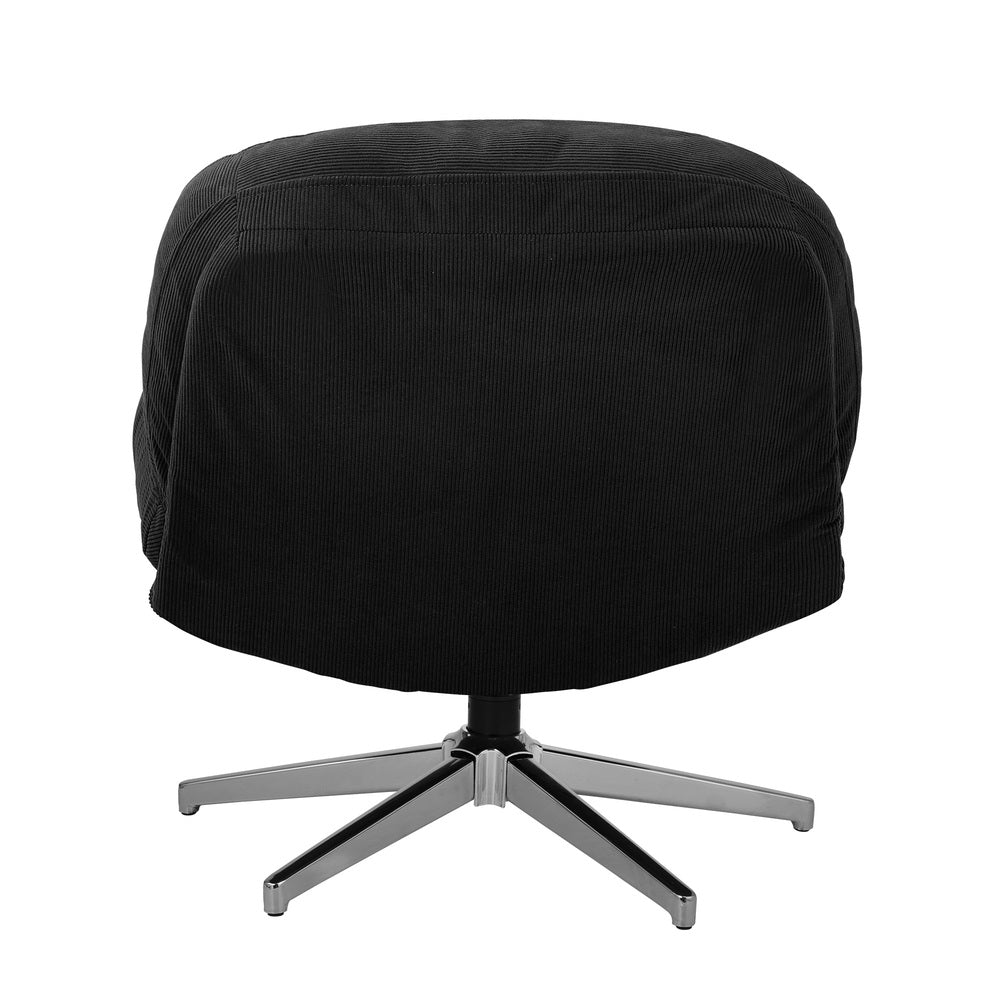 Armchair Swivel Lounge Chair Padded Polyester Black