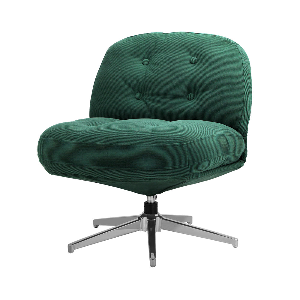 Armchair Swivel Lounge Chair Padded Polyester Green