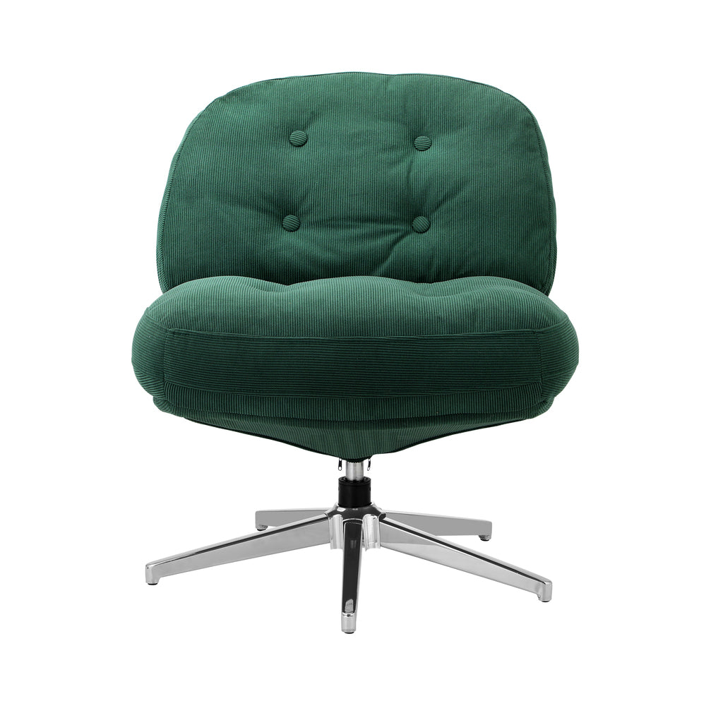 Armchair Swivel Lounge Chair Padded Polyester Green