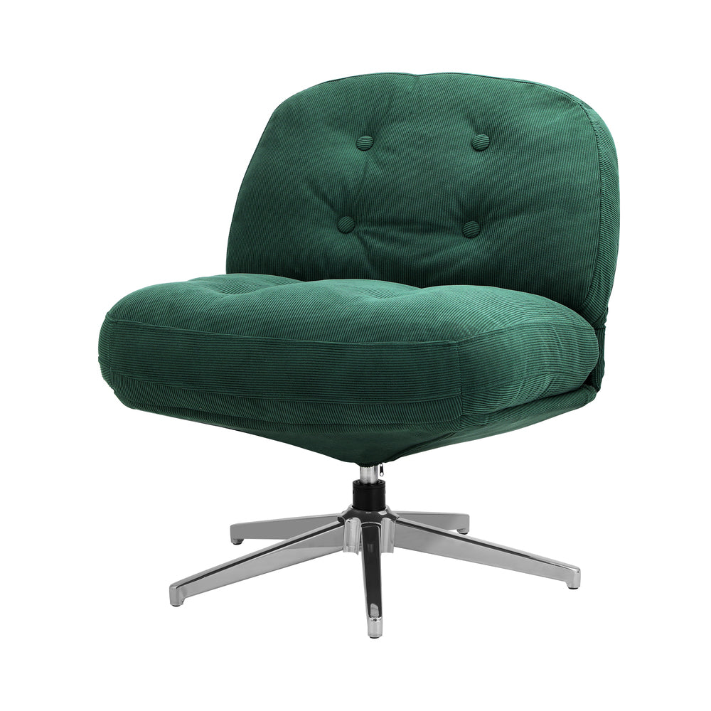 Armchair Swivel Lounge Chair Padded Polyester Green