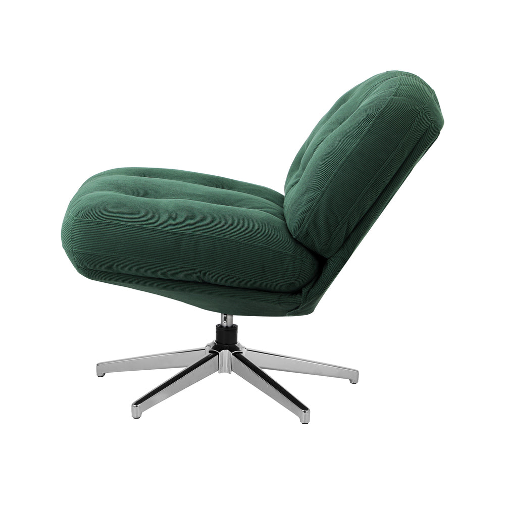 Armchair Swivel Lounge Chair Padded Polyester Green