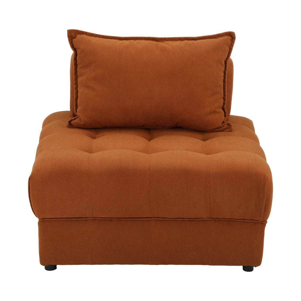 3 Seater Velvet Modular Sofa Lounge Chair with Backrest Brown