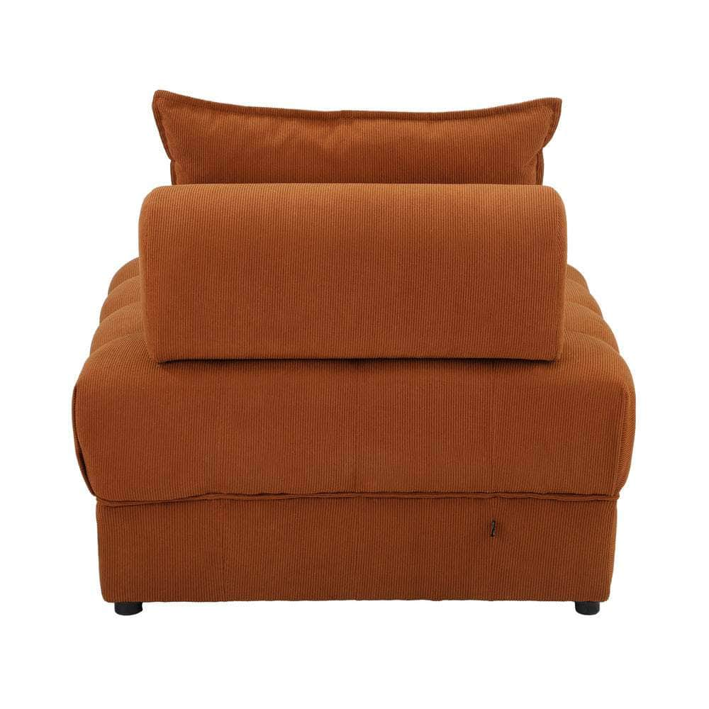 2 Seater Velvet Modular Sofa Lounge Chair with Backrest Brown