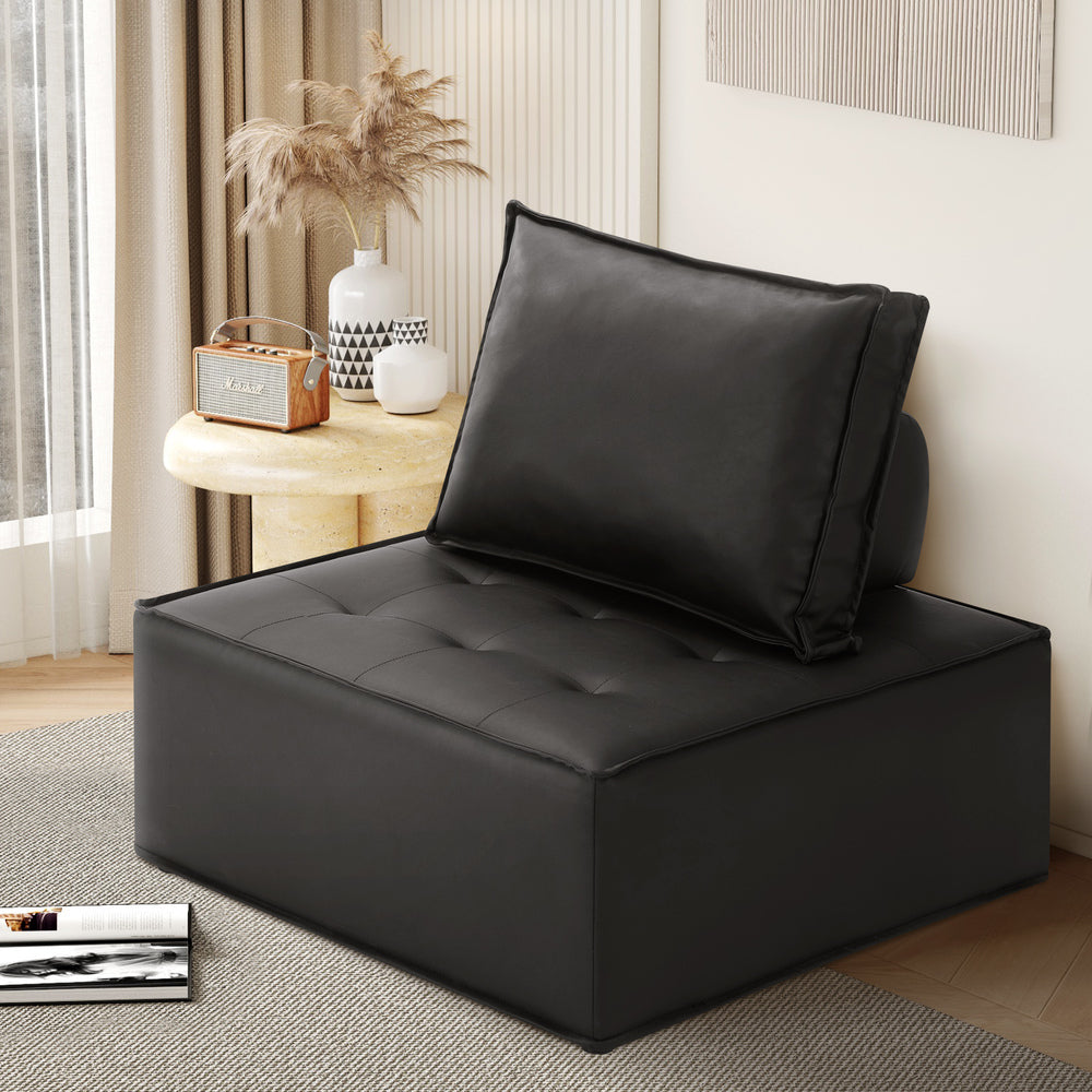 Pu Leather Sofa Couch Black