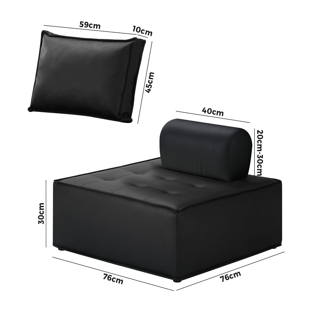 Pu Leather Sofa Couch Black