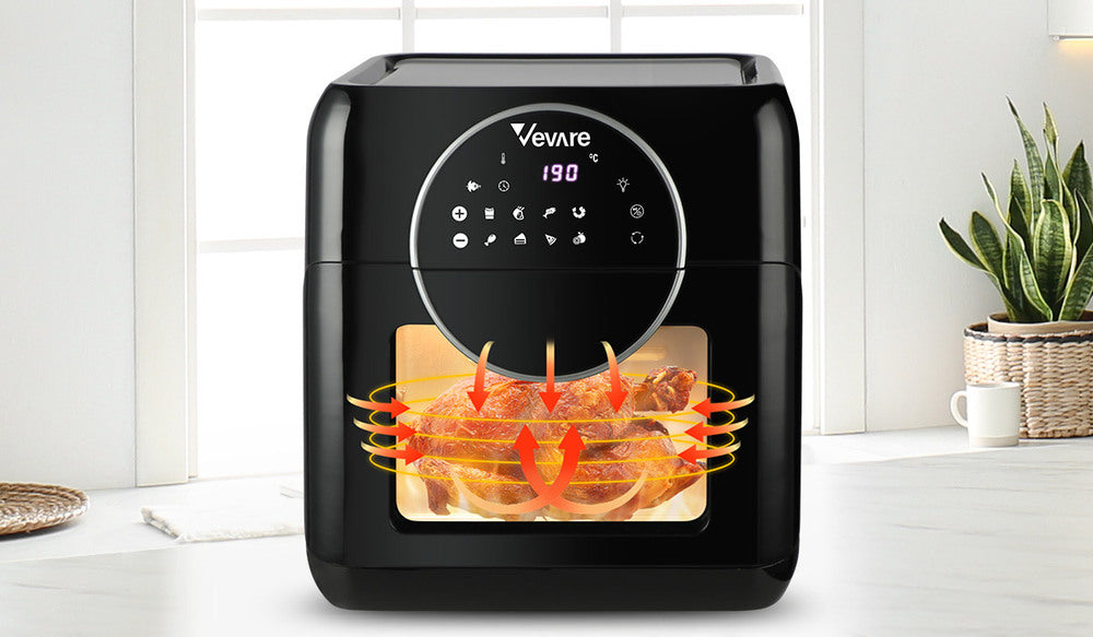 Vevare Air Fryer 10L LCD Fryers Low Fat Oven Airfryer Kitchen Cooker 1500W