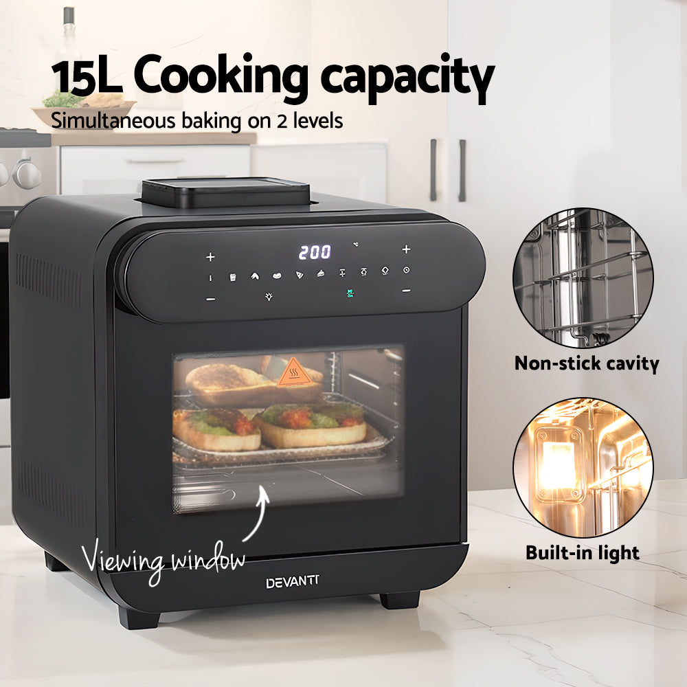 Modern Steam Air Fryer Oven - 15L LCD Touch