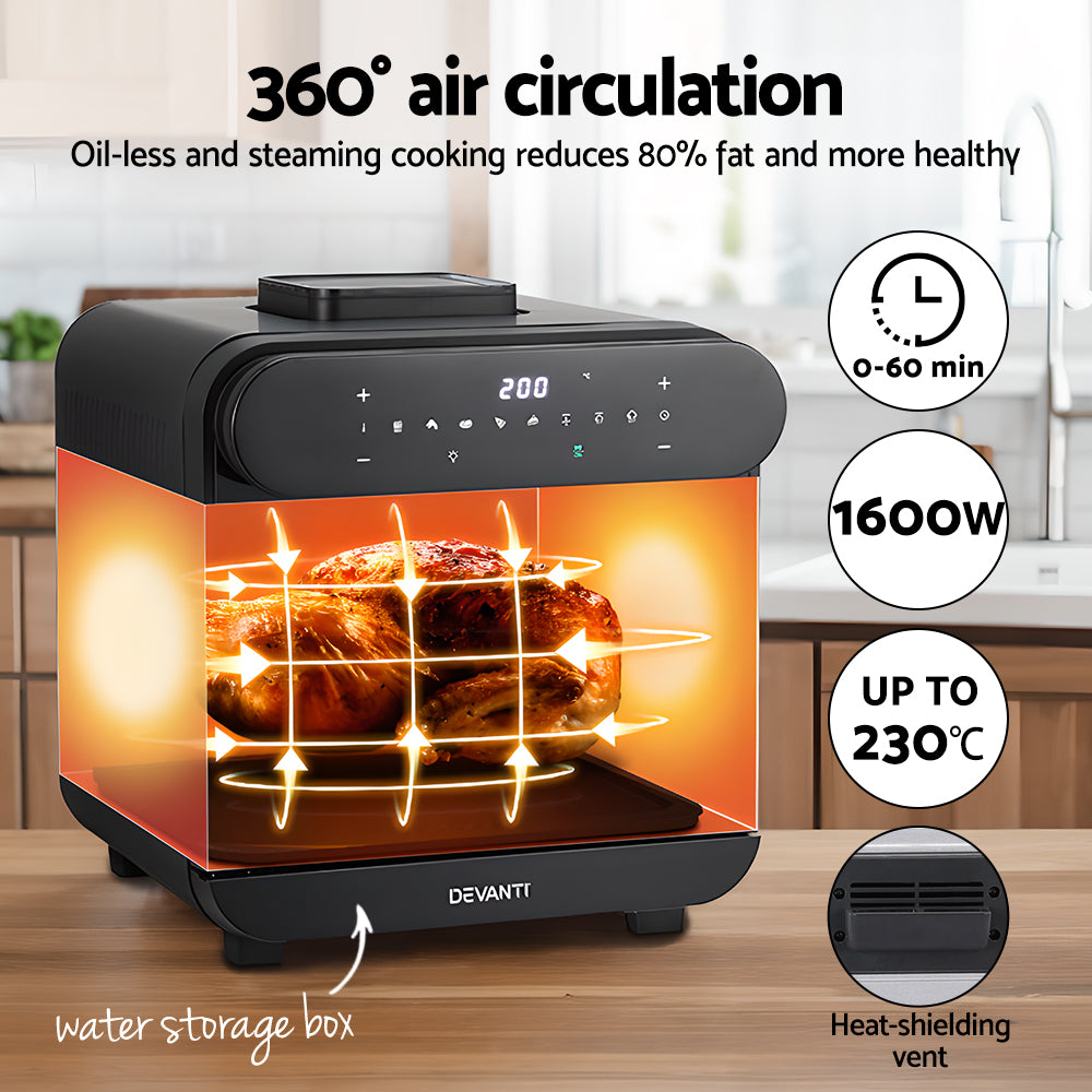 Modern Steam Air Fryer Oven - 15L LCD Touch