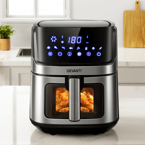 Air Fryer 6.5L Lcd Fryers Clear Window