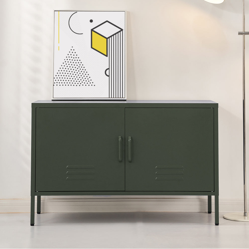 Buffet Sideboard Metal Cabinet - BASE Charcoal/Green/Pink/White