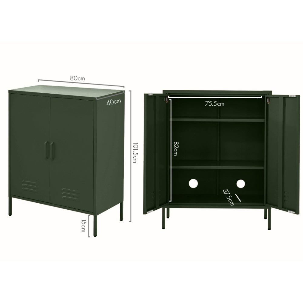 Buffet Sideboard Metal Cabinet - SWEETHEART Charcoal/Blue/Green