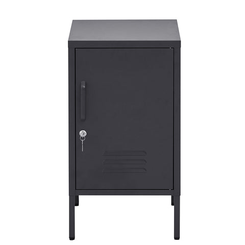 Bedside Table Metal Cabinet - Black