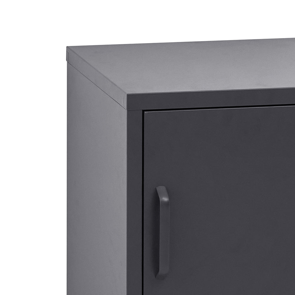 Bedside Table Metal Cabinet - Black