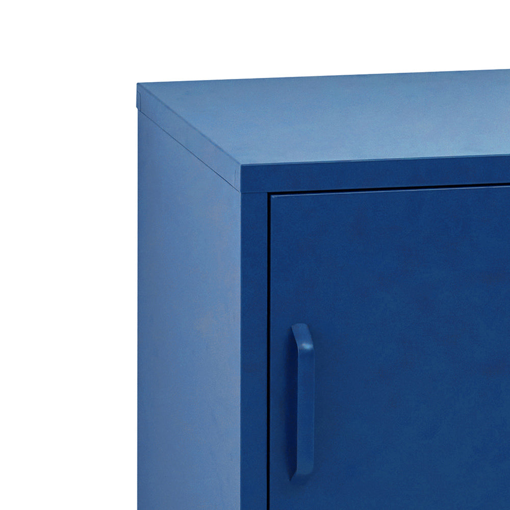 Bedside Table Metal Cabinet - Blue