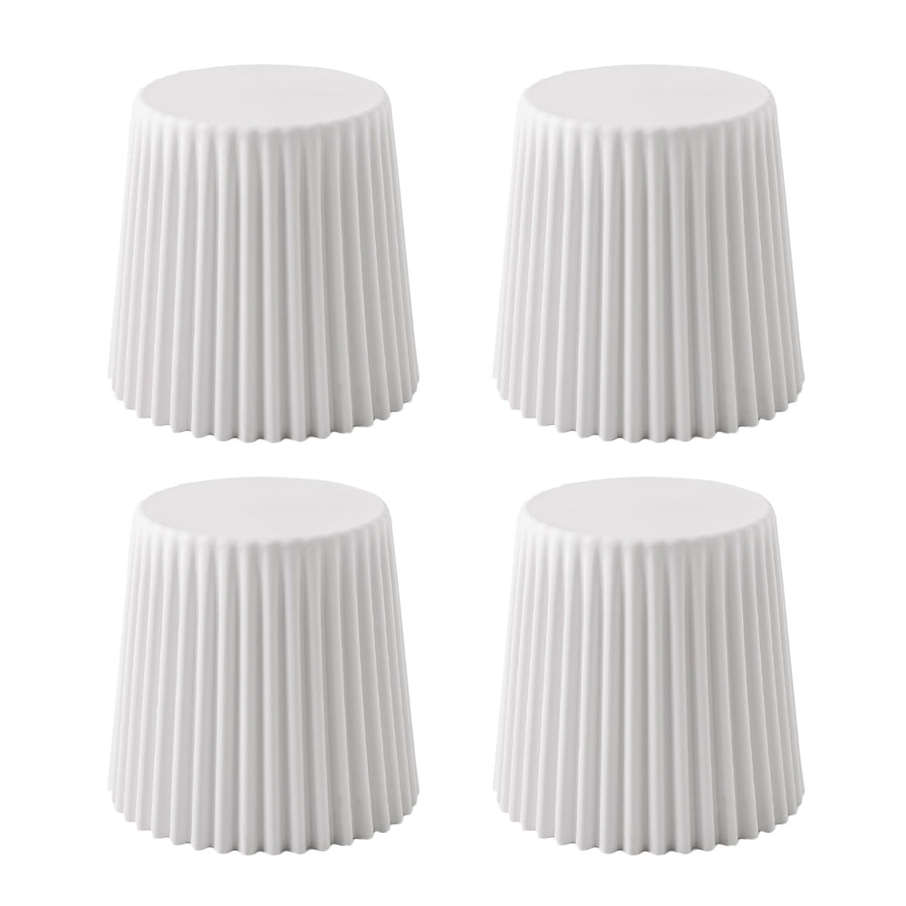 Set of 4 Cupcake Bar Stools Stackable Foot Stool White