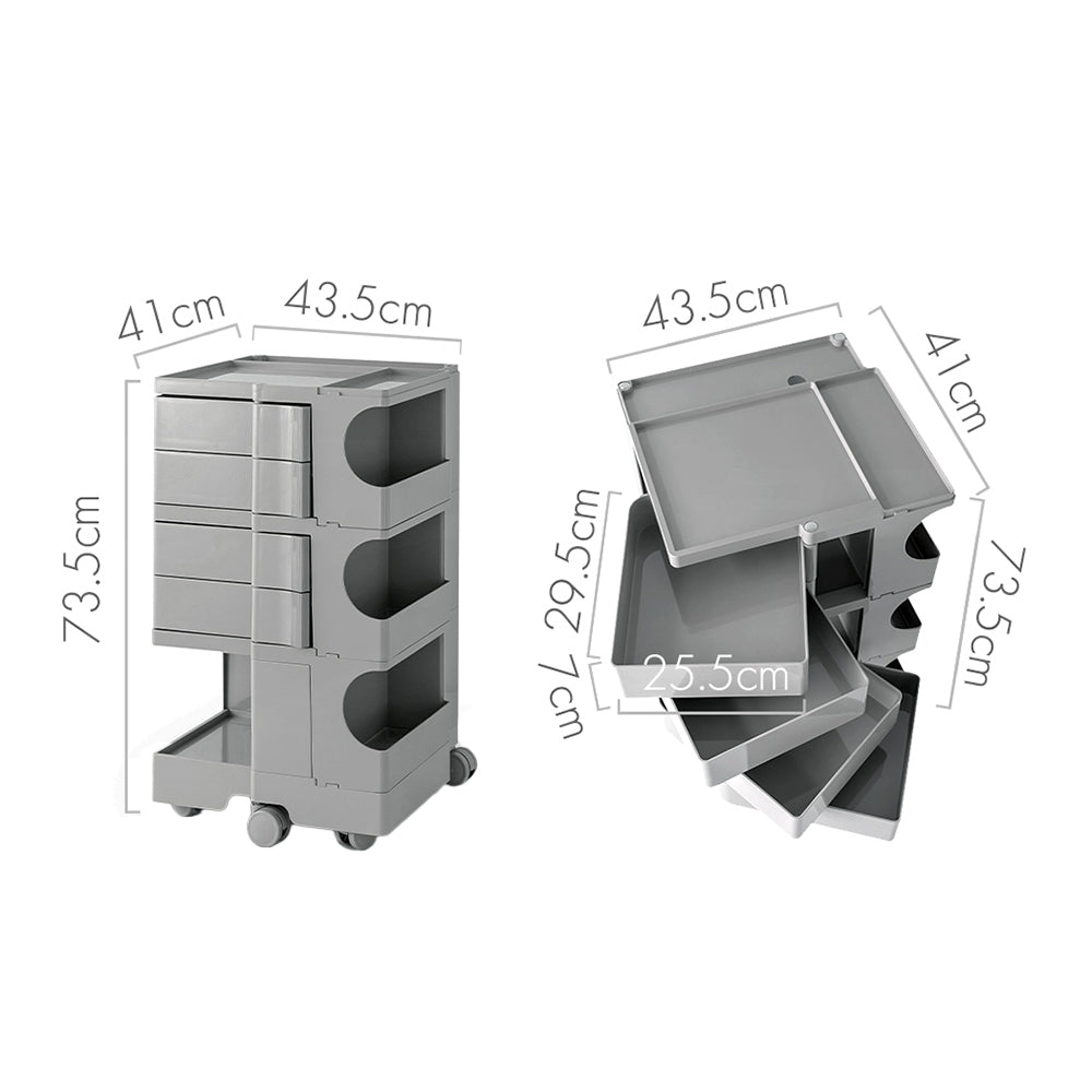 Modern Boby Trolley Mobile Storage Cart Shelf 5 Tier Drawer YE/OR/GR/GY/PK/WH