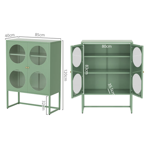 Green Metal Locker Sideboard with Storage