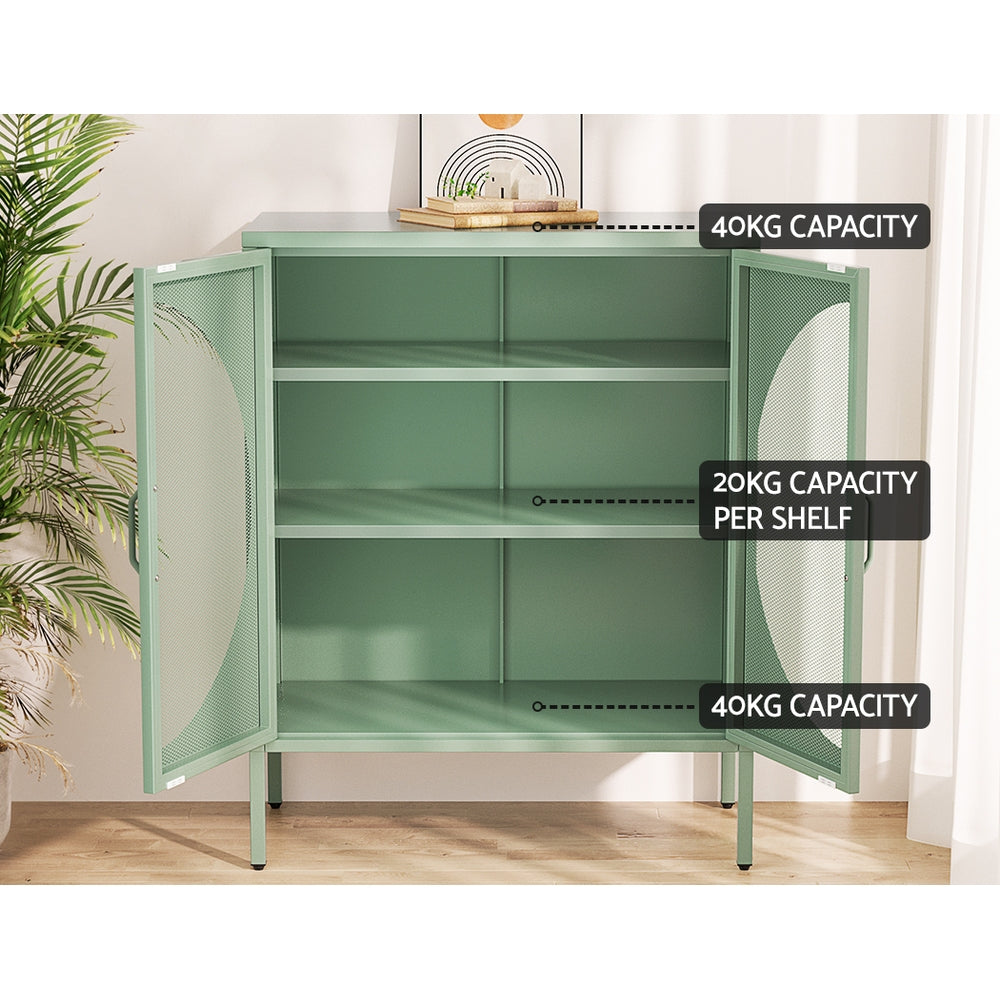 Green Metal Locker Sideboard with Storage