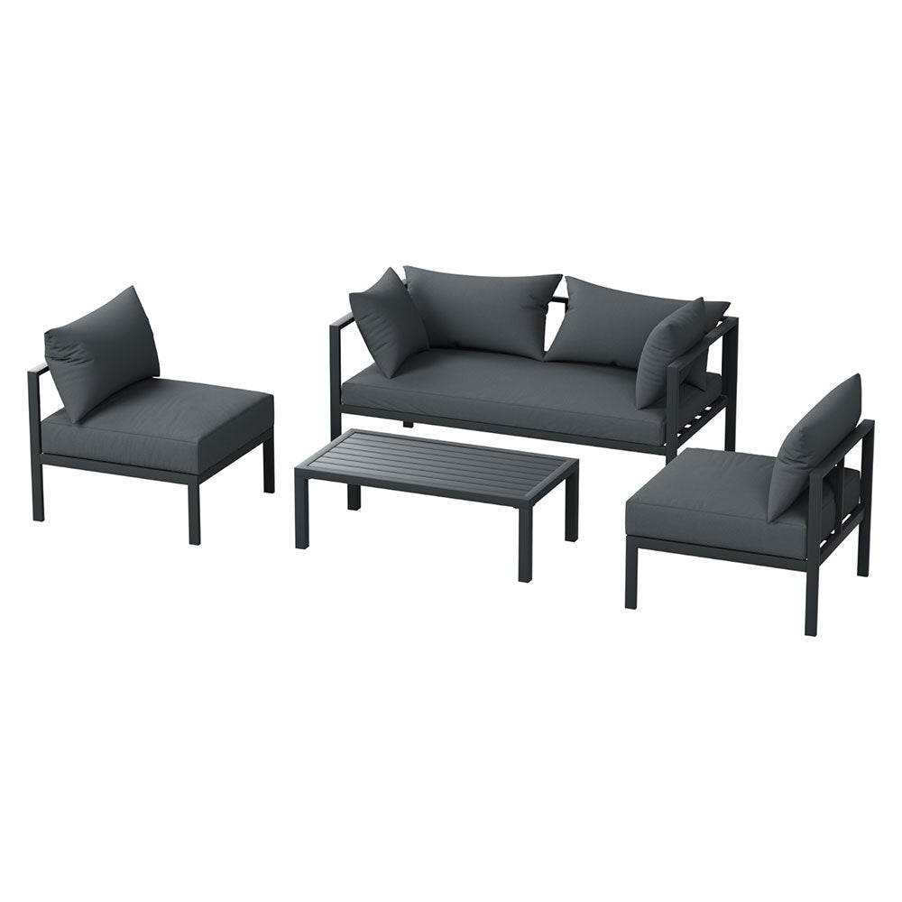 Modern 4-Seater Aluminum Outdoor Sofa Set