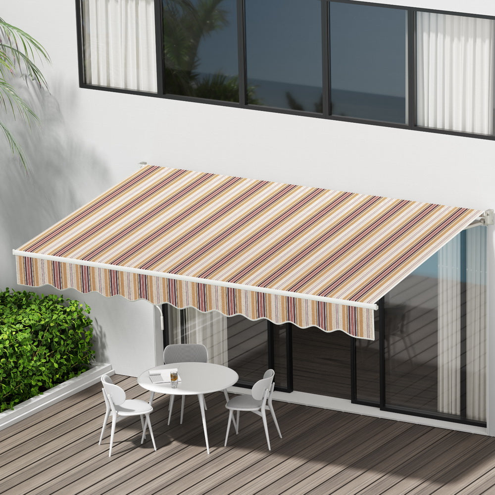 Retractable Folding Arm Awning Manual Sunshade 3Mx2.5M 