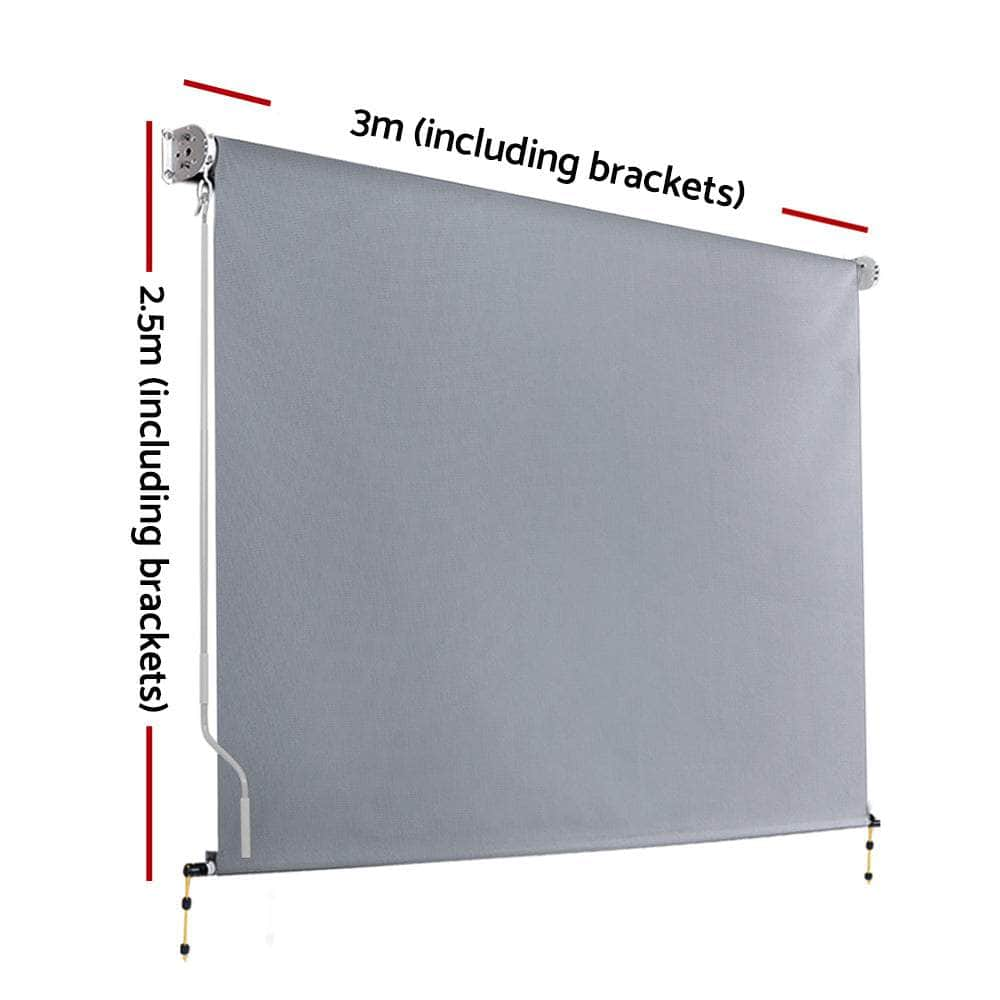 Outdoor Blind Window Roll Down Awning Canopy Privacy Screen 3X2.5M