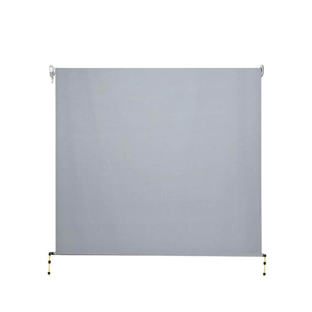 Outdoor Blinds Light Filtering Roll Down Awning Shade 3X2.5M Grey