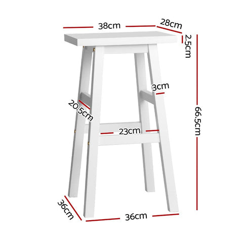 Bar Stools Kitchen Counter Stools Wooden Chairs White X2