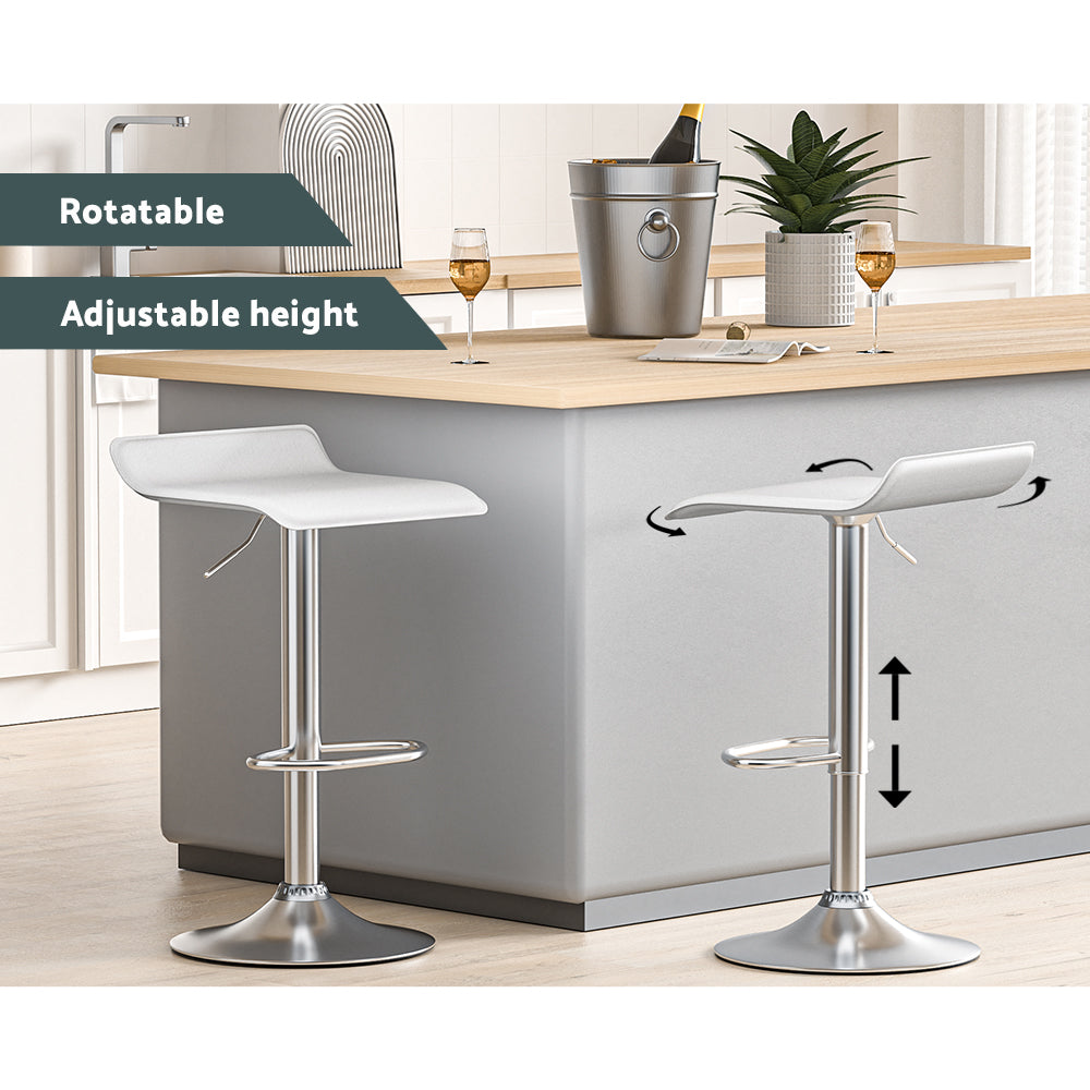 Modern Black/White Leather Bar Stools Set for Kitchen and Dining (x2)