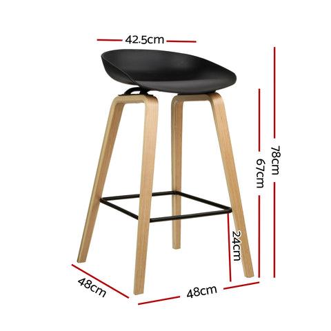 2x Bar Stools Wooden