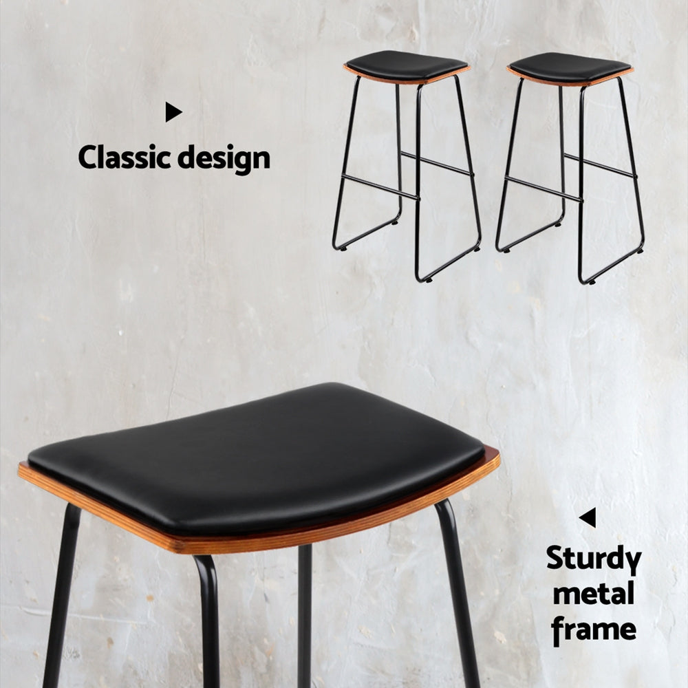 Stylish Bar Stools - Set of 2 Metal Chairs