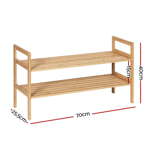 Shoe Rack Cabinet Bamboo Storage Organiser Pine