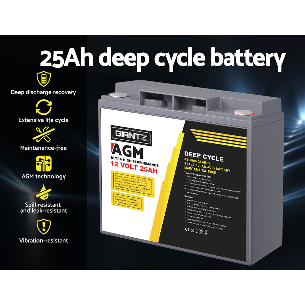 Agm Deep Cycle Battery 12V 9Ah Box Portable Solar Caravan Camping