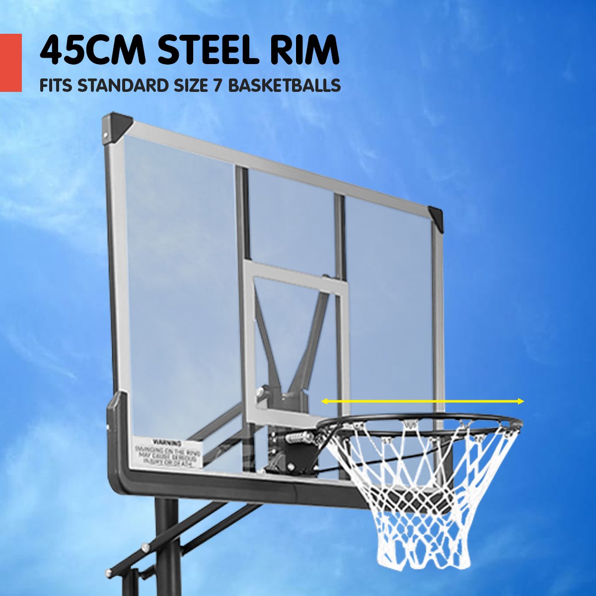 Height-Adjustable Basketball Portable Hoop for Kids and Adults