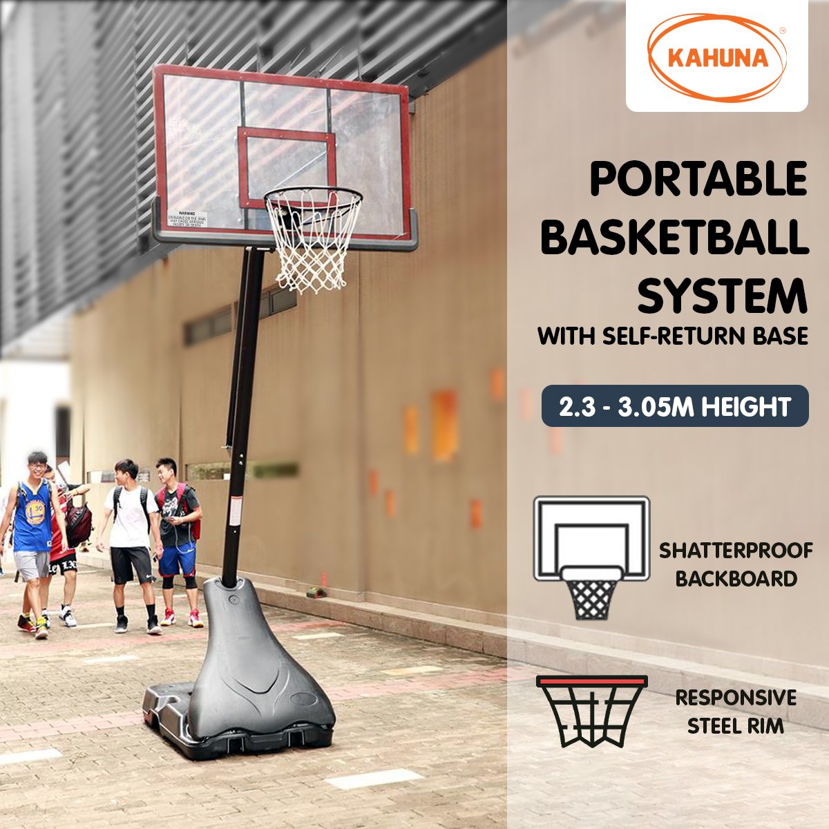 Portable Basketball Ring Stand w/ Adjustable Height Ball Holder