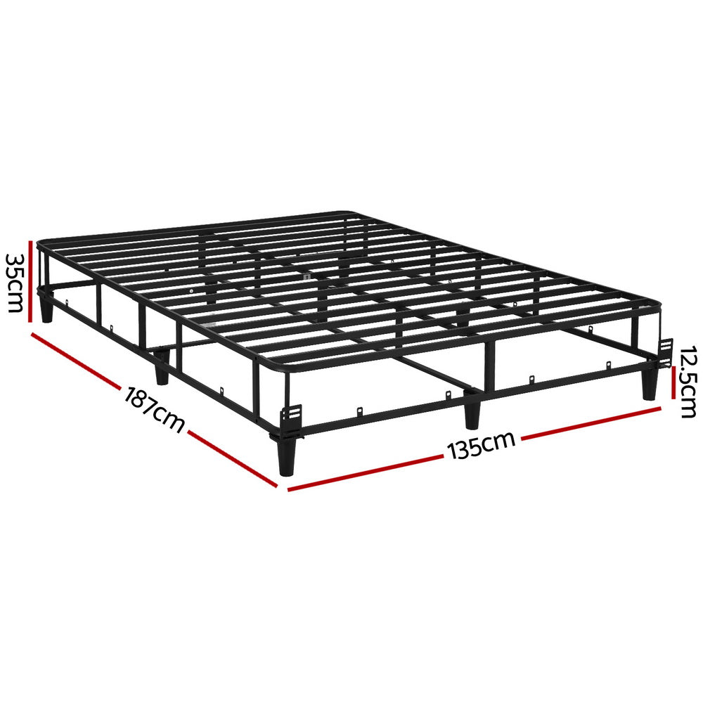 Bed Frame Double/King/Queen Size Metal Grey Mason