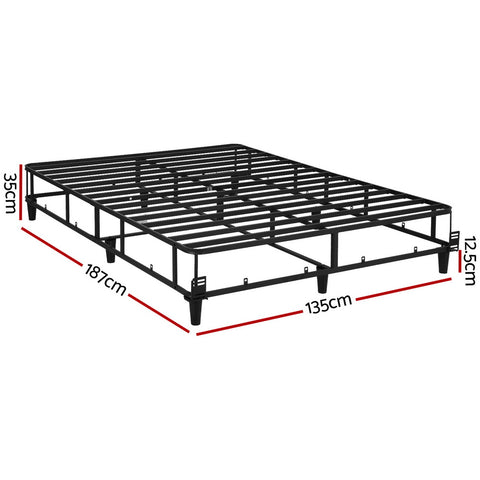 Bed Frame Double/King/Queen Size Metal Grey Mason