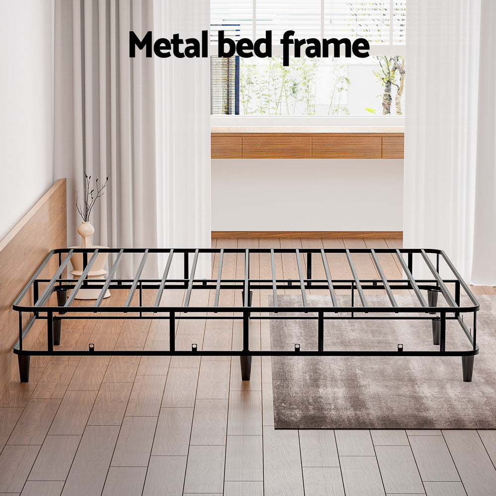 Bed Frame Double/King/Queen Size Metal Grey Mason