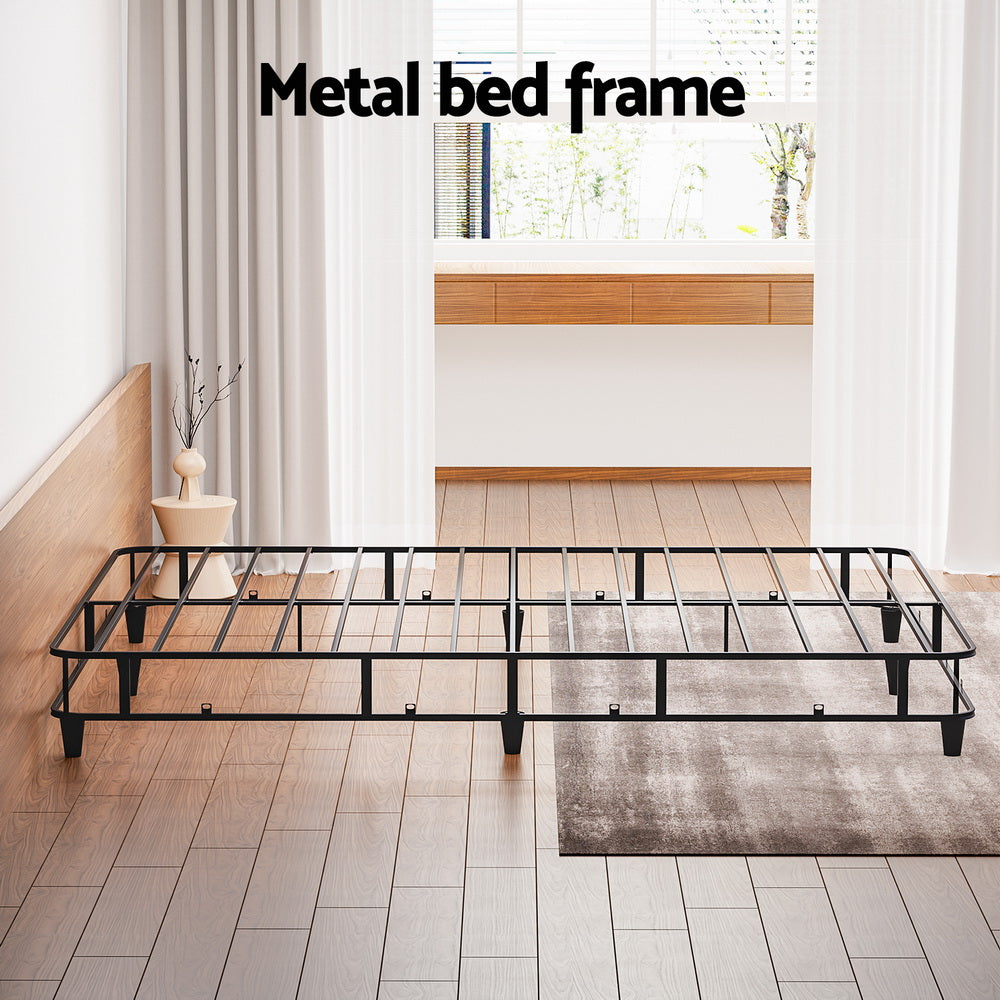 Bed Frame Double/King/Queen Size Metal Grey Mason