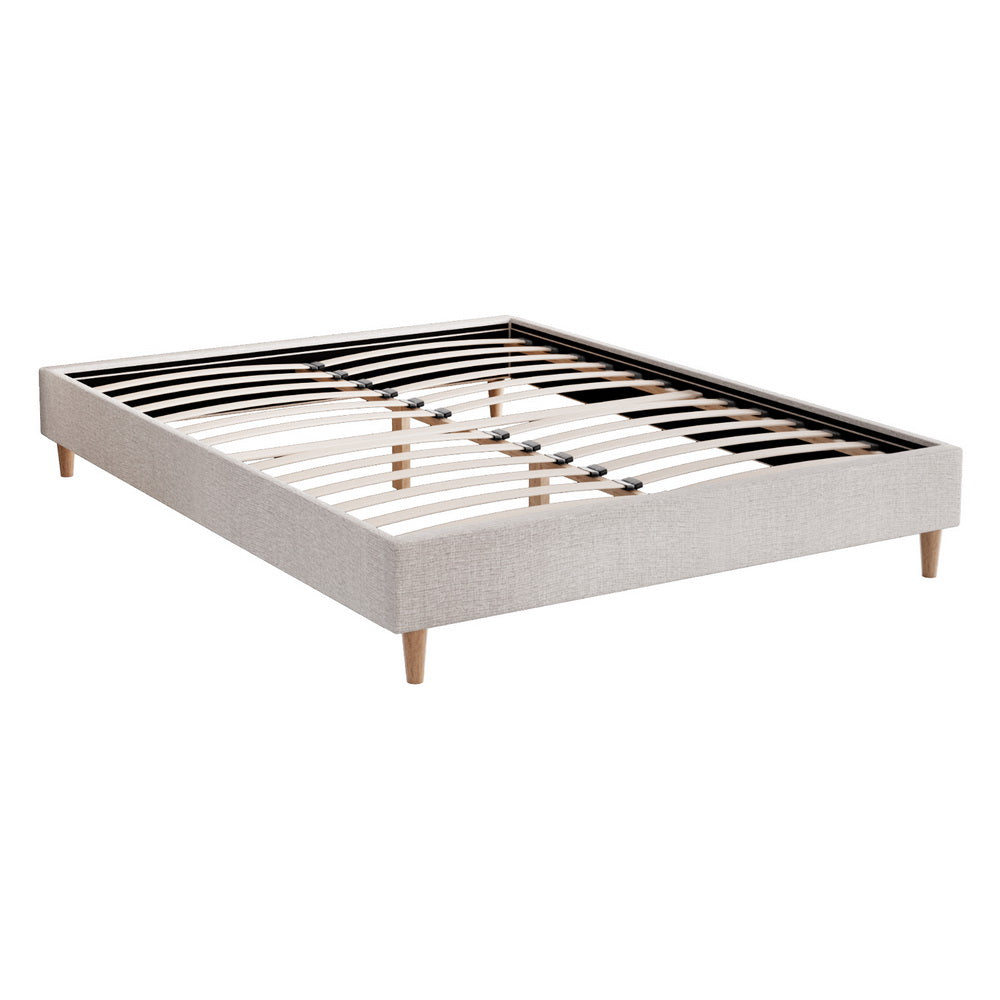 Bed Frame Double/Queen Size Beige Zora