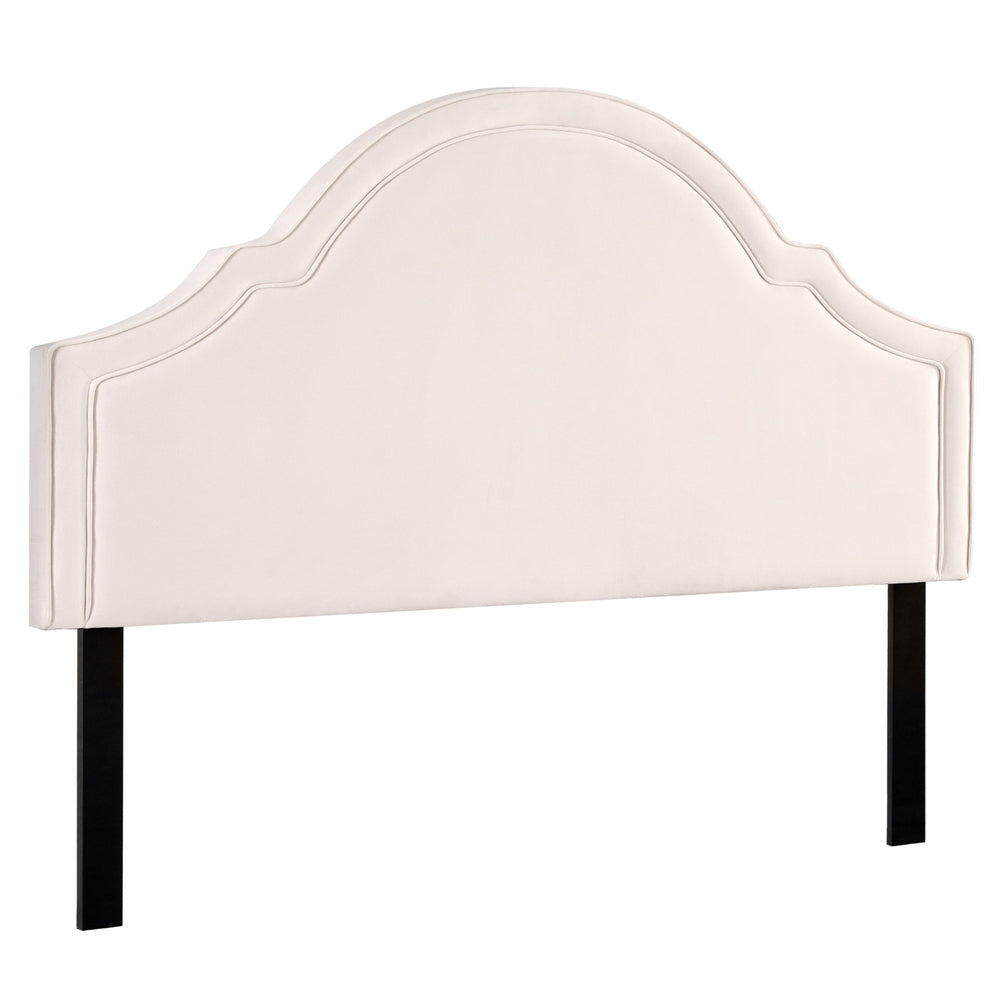 Velvet Bed Headboard Beige