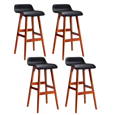 Artiss 4x Bar Stools Wooden Stool Black Sleek and Durable