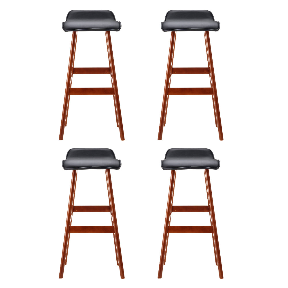 Artiss 4x Bar Stools Wooden Stool Black Sleek and Durable