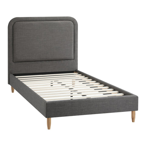 Bed Frame Double King Single Queen Size Fabric Grey BOB