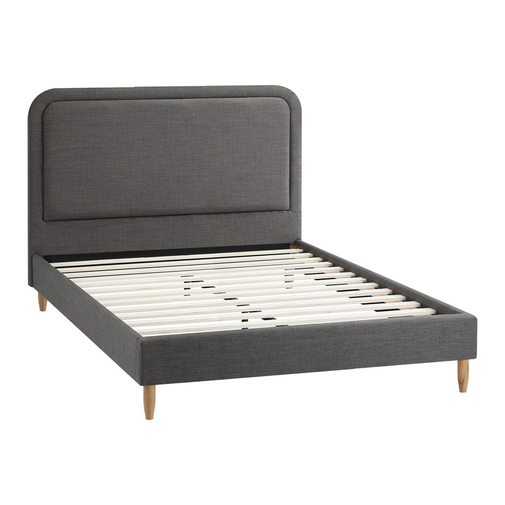 Bed Frame Queen Size Fabric Grey BOB