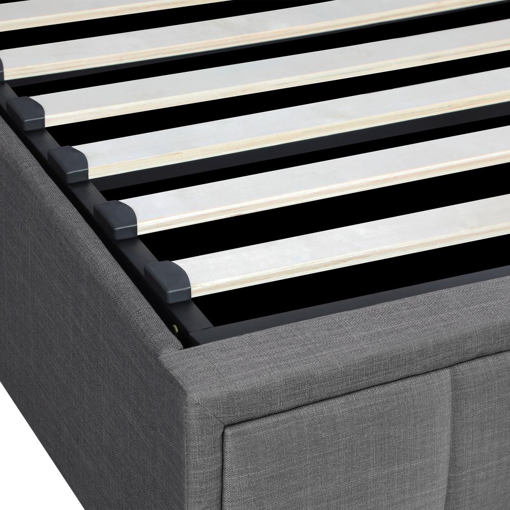 Bed Frame King Size Gas Lift Storage Base Fabric Grey
