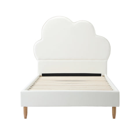 Bed Frame Single Size Kids Bed Frame White Leather