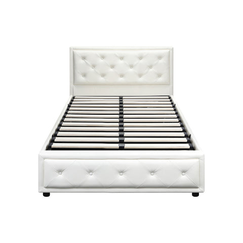 Bed Frame with Storage Space Gas Lift Bed Mattress Base White D/K/KS