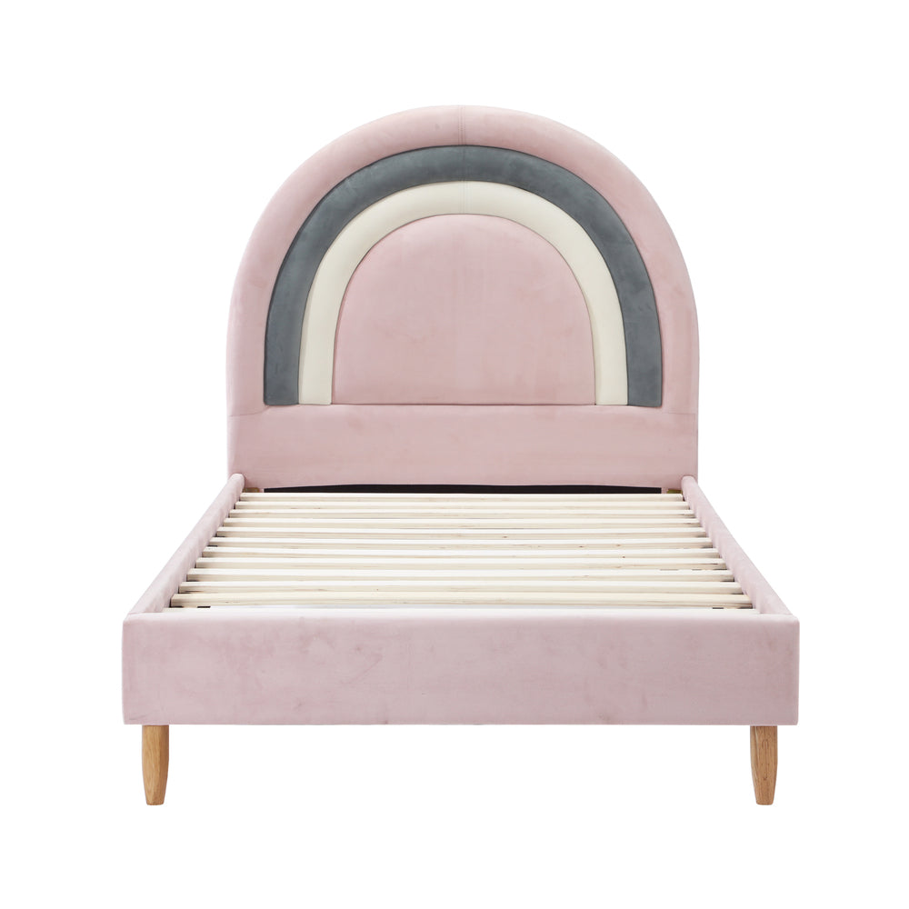 Bed Frame Single Size Kids Bed Frame Pink Velvet