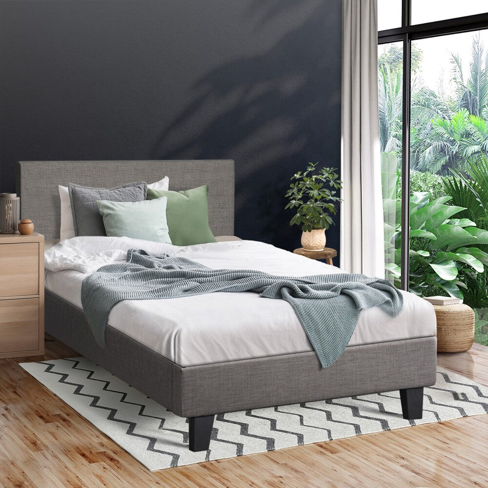 Luxurious Fabric Platform Bed for King Single Mattress